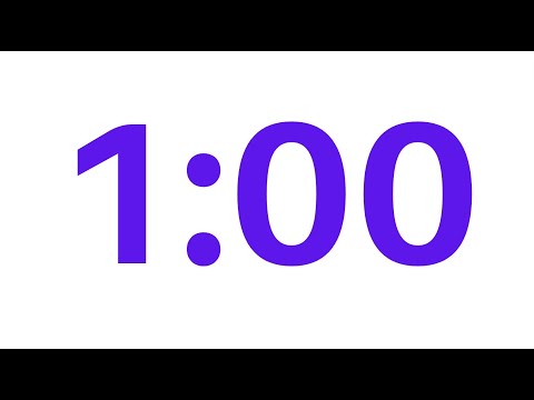 1 Minute - 60 Second Simple Countdown Timer - Purple/Violet Numbers