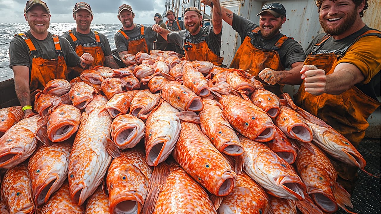 Extreme Grouper Fishing in Rough Seas! 🎣 Caught 1000+ Pounds  Ocean to Plate Journey