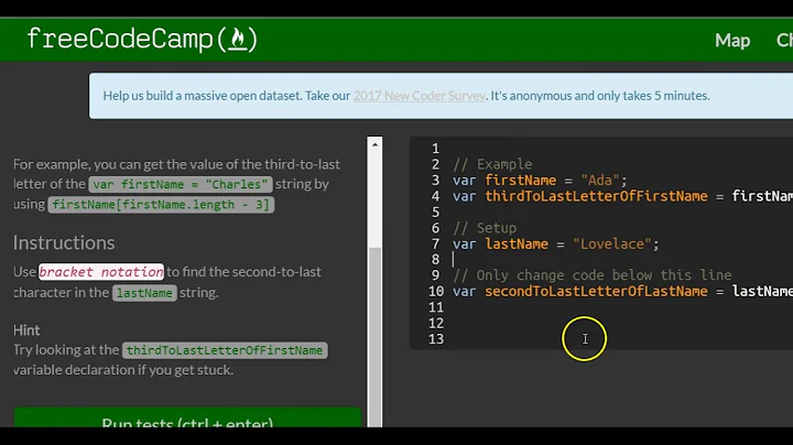 Use Bracket Notation to Find the NthtoLast Character in a String, freeCodeCamp Basic Javascript