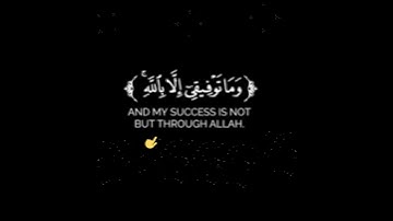 وَمَا تَوْفِيقِي إِلَّا بِاللَّهِ ۚ عَلَيْهِ تَوَكَّلْتُ :الآية 88 من سورة هود.