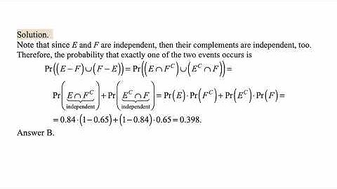 Exam P exercise for July 21, 2020