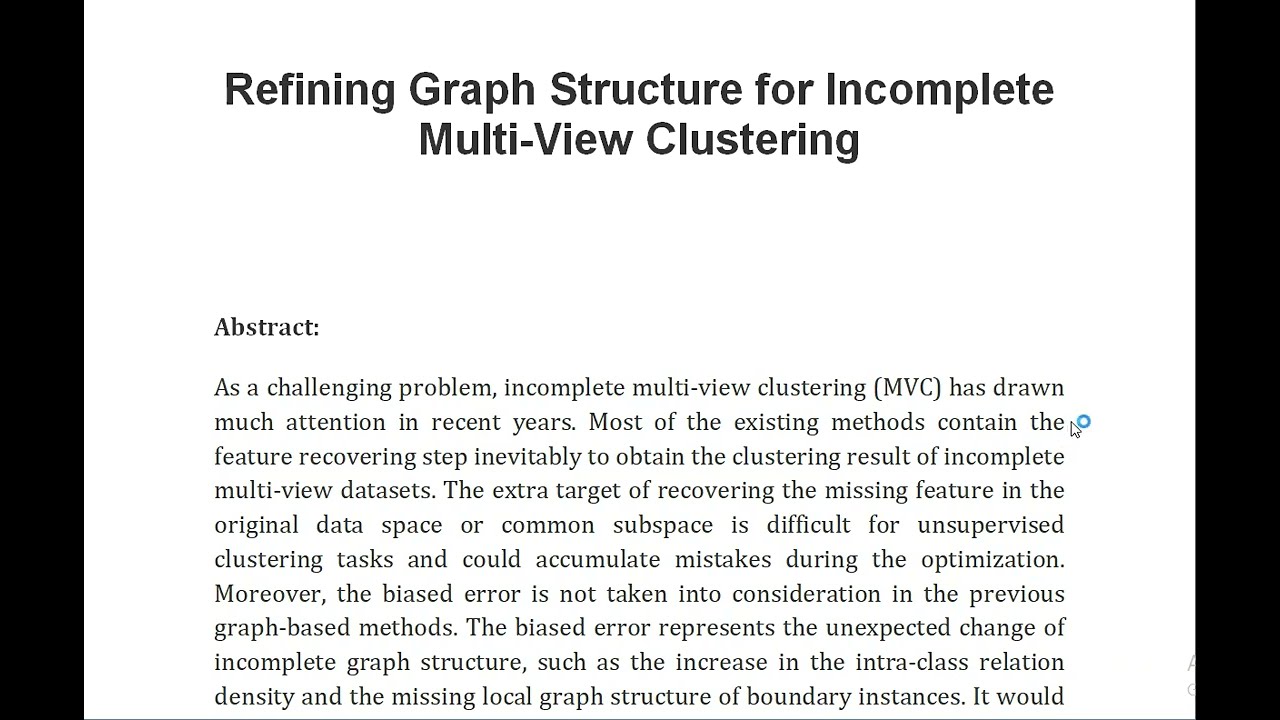Refining Graph Structure for Incomplete Multi View Clustering