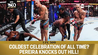 Alex Pereira knocks out Jamahal Hill and delivers the COLDEST celebration of all time 🥶 #UFC300 image