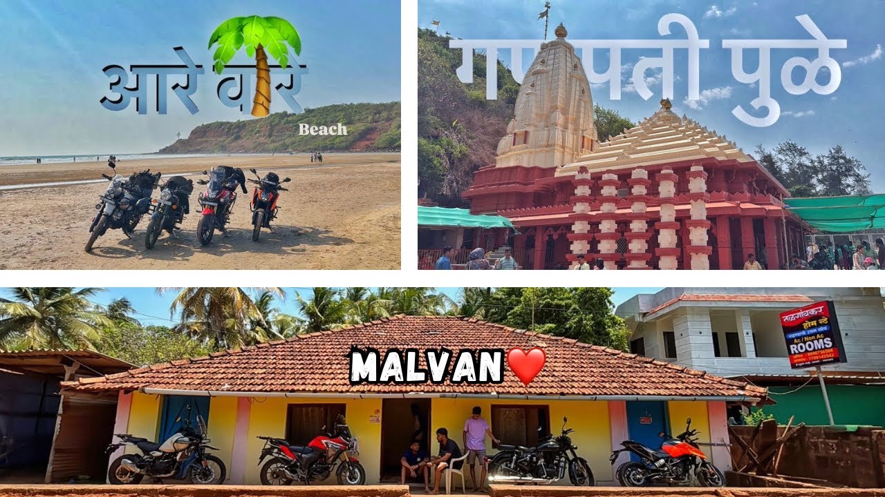REACHED MALVAN THROUGH AARE WARE BEACH😍 | Visited Ganpati Mandir🙏🏼 | Malvan Bike Ride❤️🌴