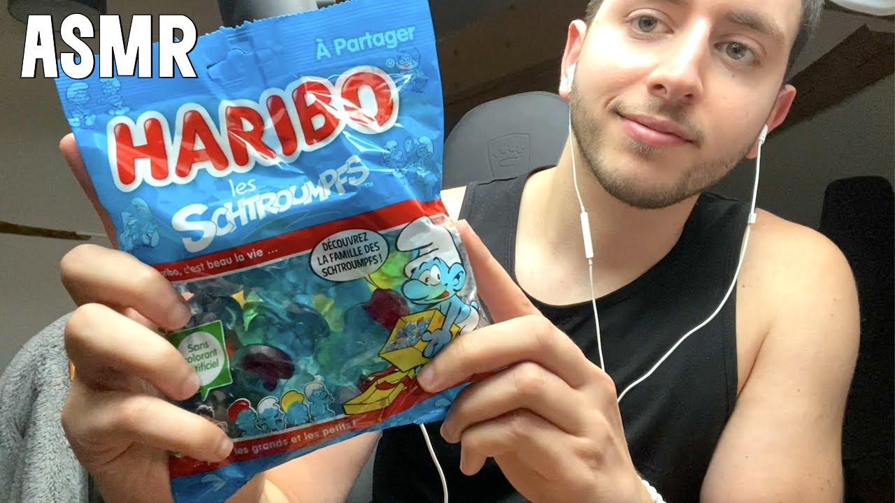 ASMR FR -Dégustation SCHTROUMPF HARIBO