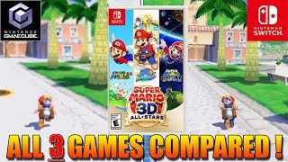 ALL 3 Mario 3D All-Stars Games GRAPHICS COMPARISON - Mario 64, Mario Sunshine, Mario Galaxy 1080pHD