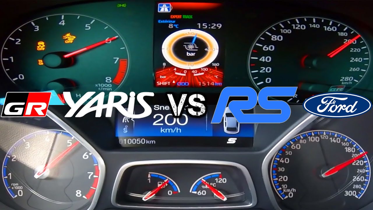 Acceleration Toyota GR Yaris vs Ford Focus RS Battle 0-250 - YouTube