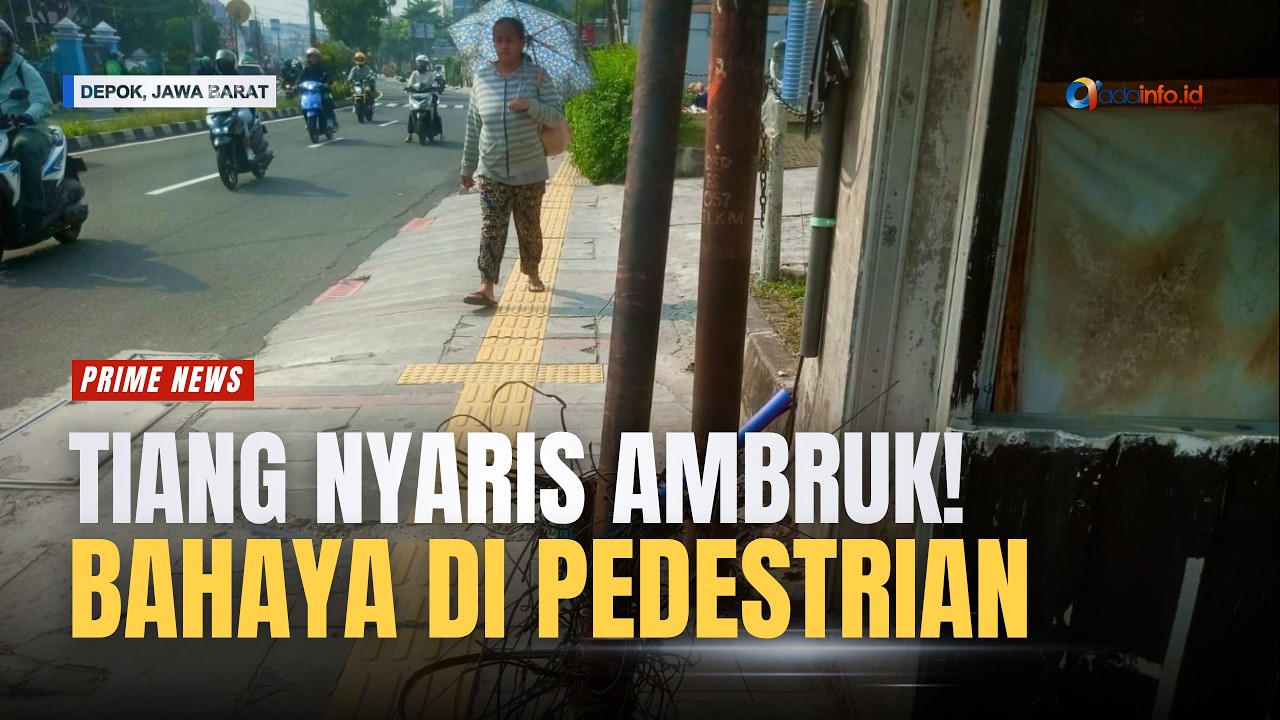 Tiang Utilitas Patah di Depok Bikin Warga Resah, Pejalan Kaki Terancam?