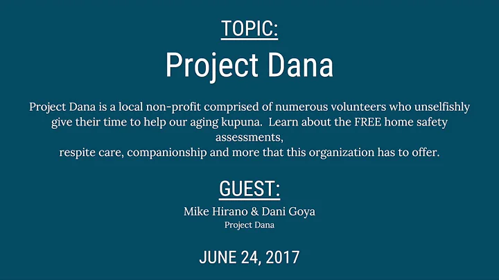 Generations Radio: Project Dana with Mike Hirano a...