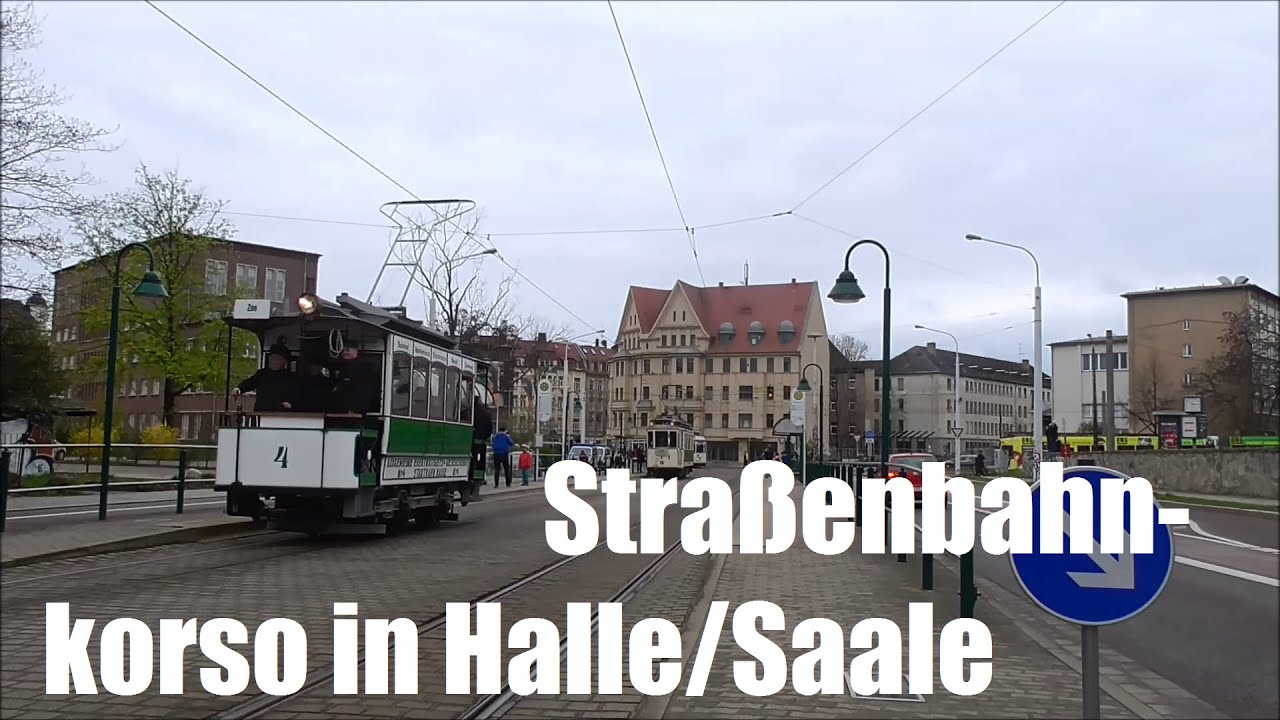 Straßenbahn Halle/Saale: Straßenbahnkorso zu 125 Jahre elektrische Straßenbahn (17.4.16)