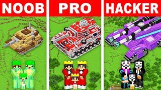 NOOB vs PRO: FAMILY TANK HOUSE Build Challenge In Minecraft! screenshot 3