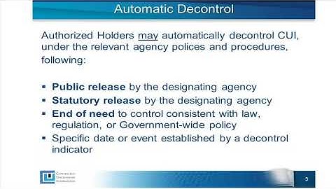 Controlled Unclassified Information: Decontrolling CUI