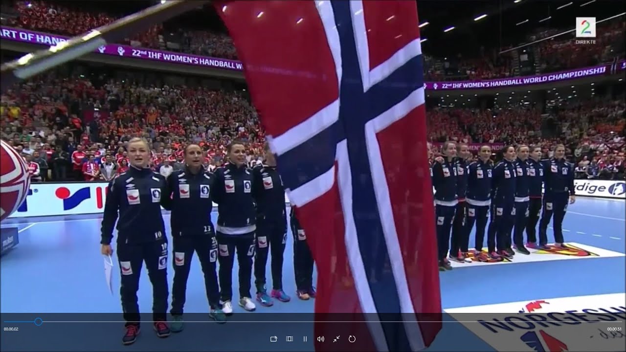 Norwegian National Anthem "Ja, Vi Elsker Dette Landet" At The World Finals In Handball