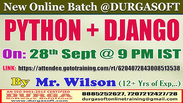 PYTHON + DJANGO Online Training @ DURGASOFT