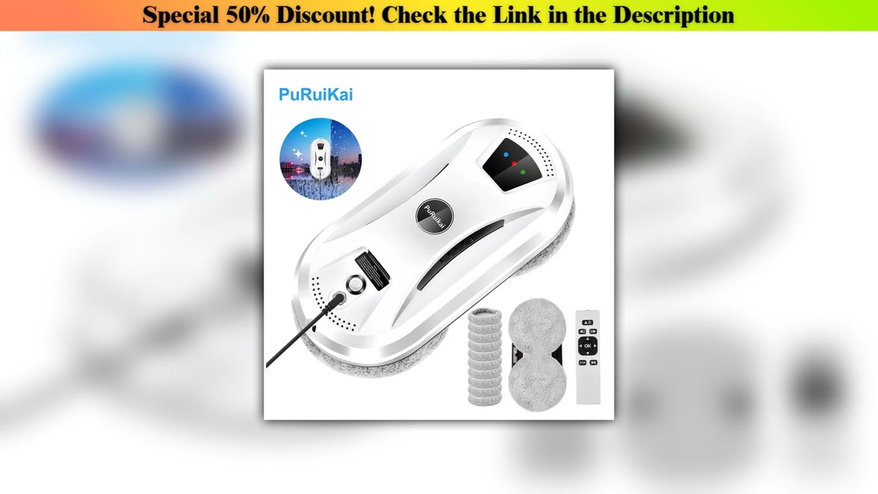 Best PuRuiKai AI Window Cleaning Robot Smart Automatic Cleaner Streak-Free for Windows/Tiles/Glass•