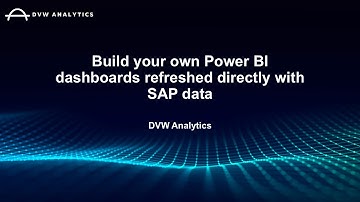 Build your own Power BI dashboards refreshed directly with SAP data