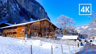 Lauterbrunnen ❄️  Switzerland 🇨🇭 Scenic Walk In A Stunning Valley, Created By Glaciers