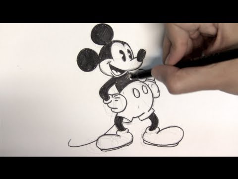 How to draw Mickey Mouse step by step - Things to Draw - YouTube