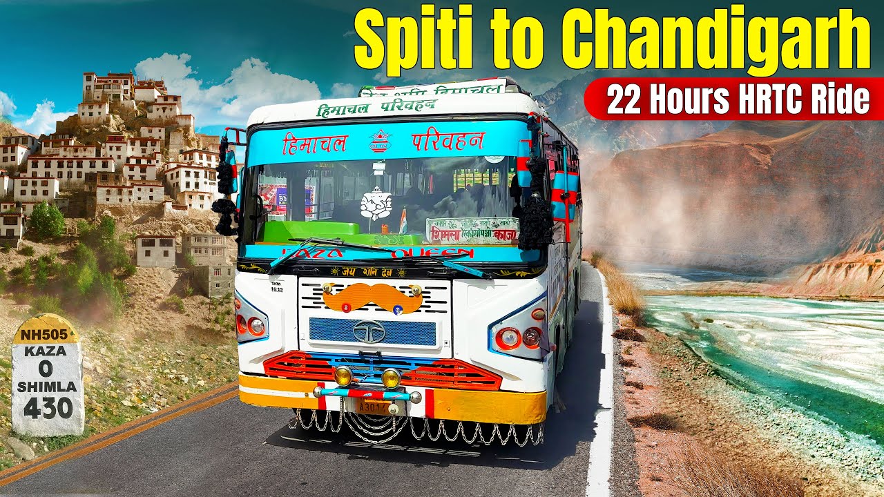22-Hour HRTC bus ride from SPITI TO CHANDIGARH | Kaza to Shimla Travel Guide | Himbus