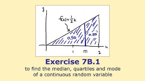 Ex 7B.1 - The median, mode and quartiles of a pdf - Y12/13 A Level Further Maths (Statistics)