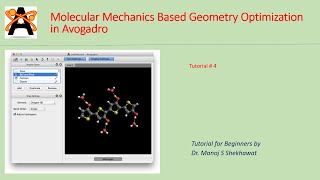 Tutorial 4: Molecular Mechanics Based Geometry Optimization in Avogadro screenshot 3