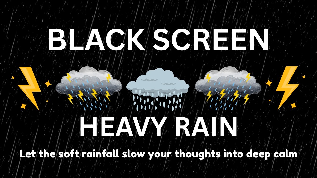 Gentle Storm Sounds of Rain & Thunder | BLACK SCREEN | Instant Deep Sleep Tonight