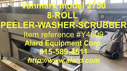 Vanmark Model 2780 8-ROLL continuous PEELER-WASHER-SCRUBBER, Alard item Y4609