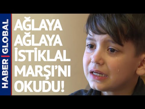 İzleyenleri de Ağlattı! Ağlaya Ağlaya İstiklal Marşı'nı Böyle Okudu!