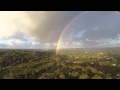Full double rainbow seen from a drones perspective