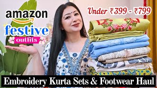 Amazon Huge 7+😀 Rakhi / Teej Kurta Sets, Kurtis & Festive Kurti Haul Starts @ Rs. 399 😀 Amazon Haul