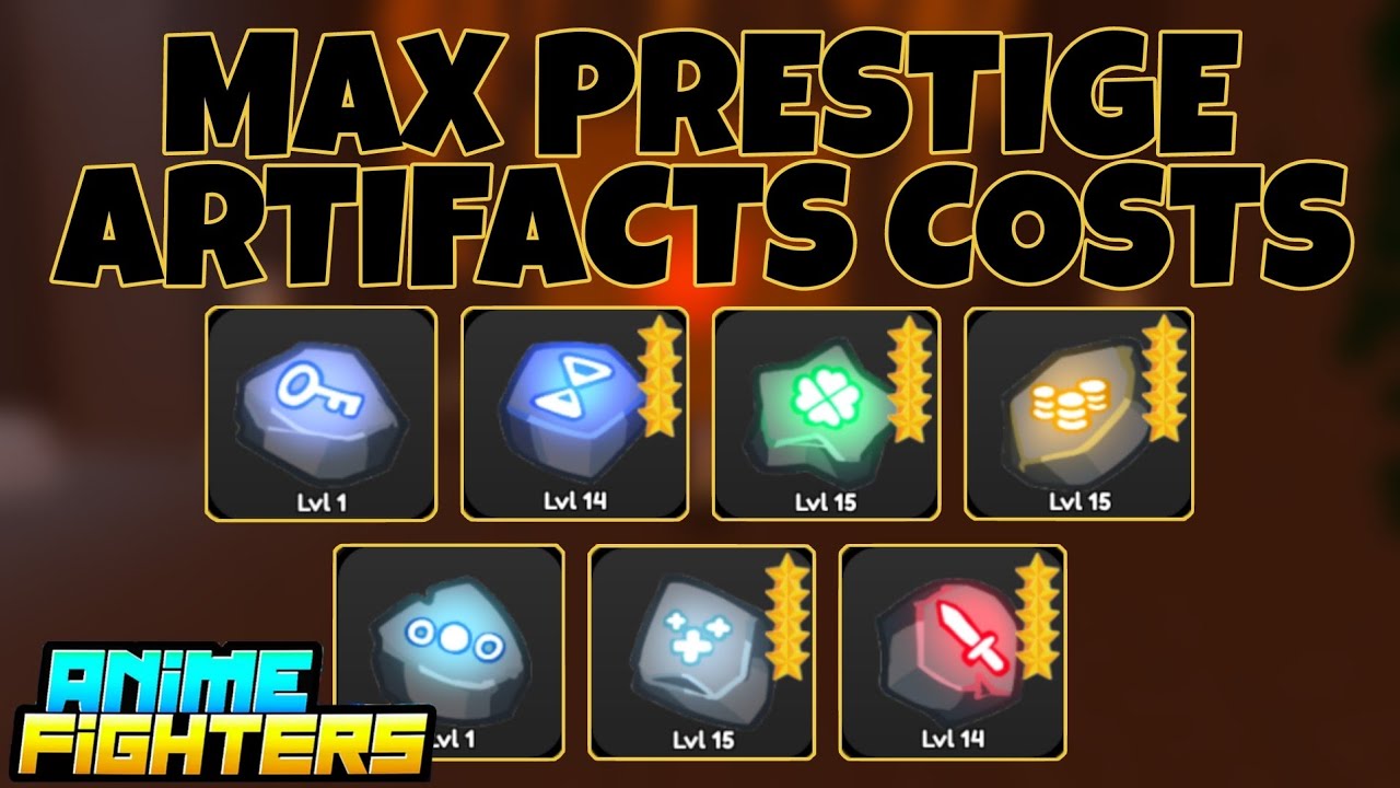 All Max Prestige⭐ Artifacts Costs in Anime Fighters Simulator 