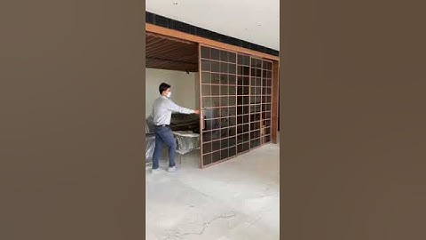 Telescopic Synchronized Sliding Door in Alu Profile Wood Finish 3+1