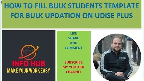 How to fill the data on Bulk student data template for updation on udise plus students Module(SDMS)