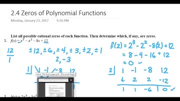 2.4.1 Zeros of Polynomial Functions