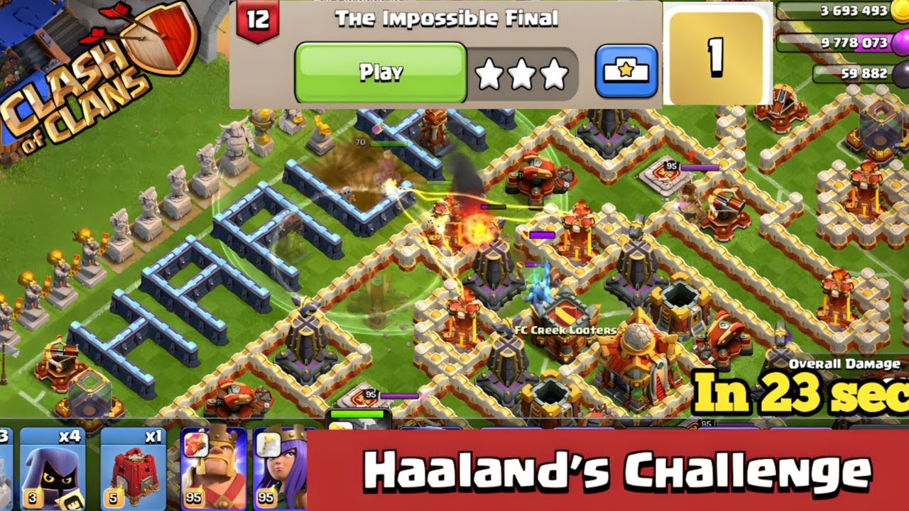 the impossible final coc fastest attack in 23 sec 