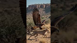 🦅 Hawk vs Cheetah – The Ultimate Hunt! 🐆#HawkVsCheetah #Cheetah #Wildlife #AnimalShorts #shorts #Hun