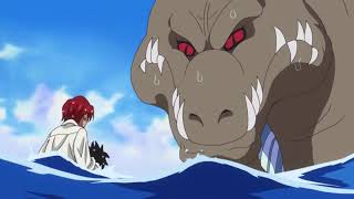 Shanks Uses Conqueror's Haki and Saves Luffy