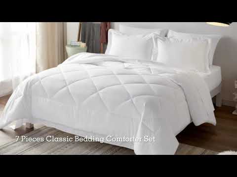Amazoncom CozyLux Queen Bed in a Bag 7 Pieces Comforter Sets with Comforter and Sheets Dark Grey All