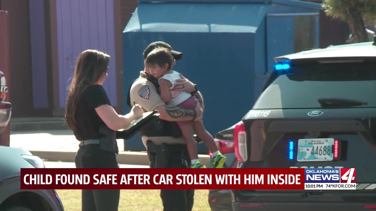 Child found safe after car stolen with him inside - YouTube