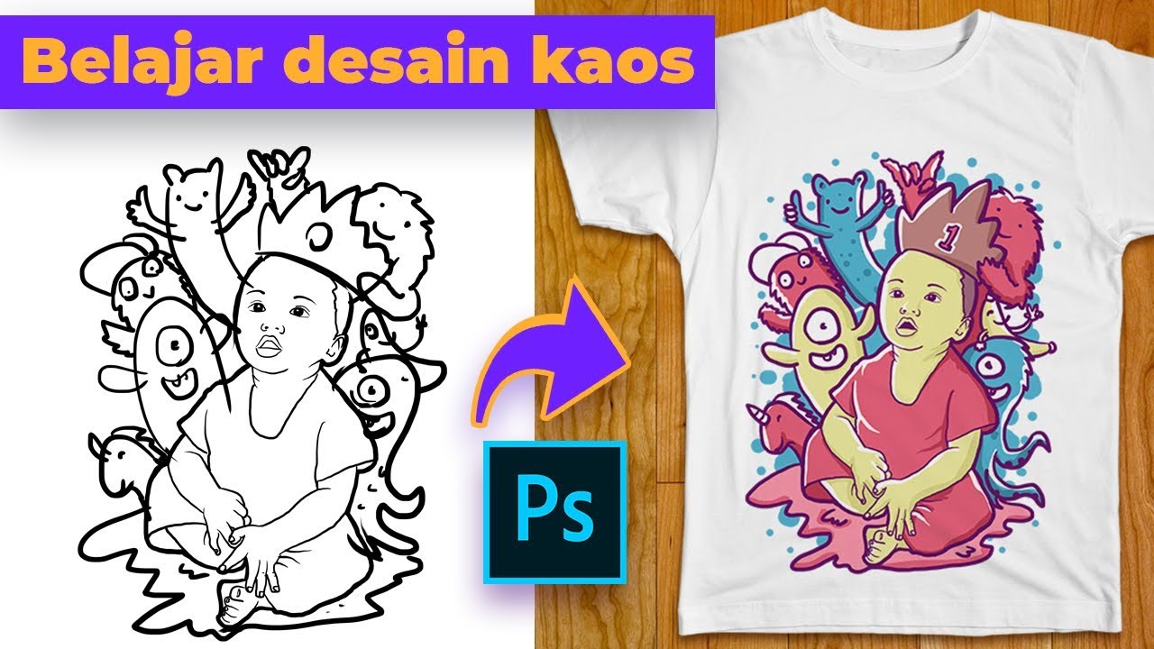 Cara Membuat Desain Kaos Doodle Di Adobe Photoshop YouTube