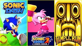SONIC DASH VS SONIC BOOM VS TEMPLE RUN  Gameplay Walkthrough - (Android,iOS) screenshot 1