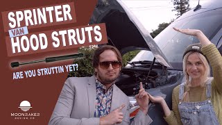 Sprinter Adventure Van Build - Hood Strut Brackets & Install