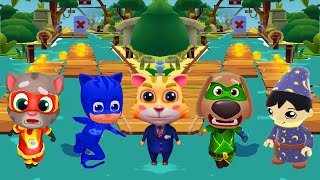 TAG WITH RYAN VS HERO DASH VS CAT RUNNER PJ MASK VS TOM VS CAT WATER DOWN WALL FALLS FUNNY GAMEPLAY screenshot 5