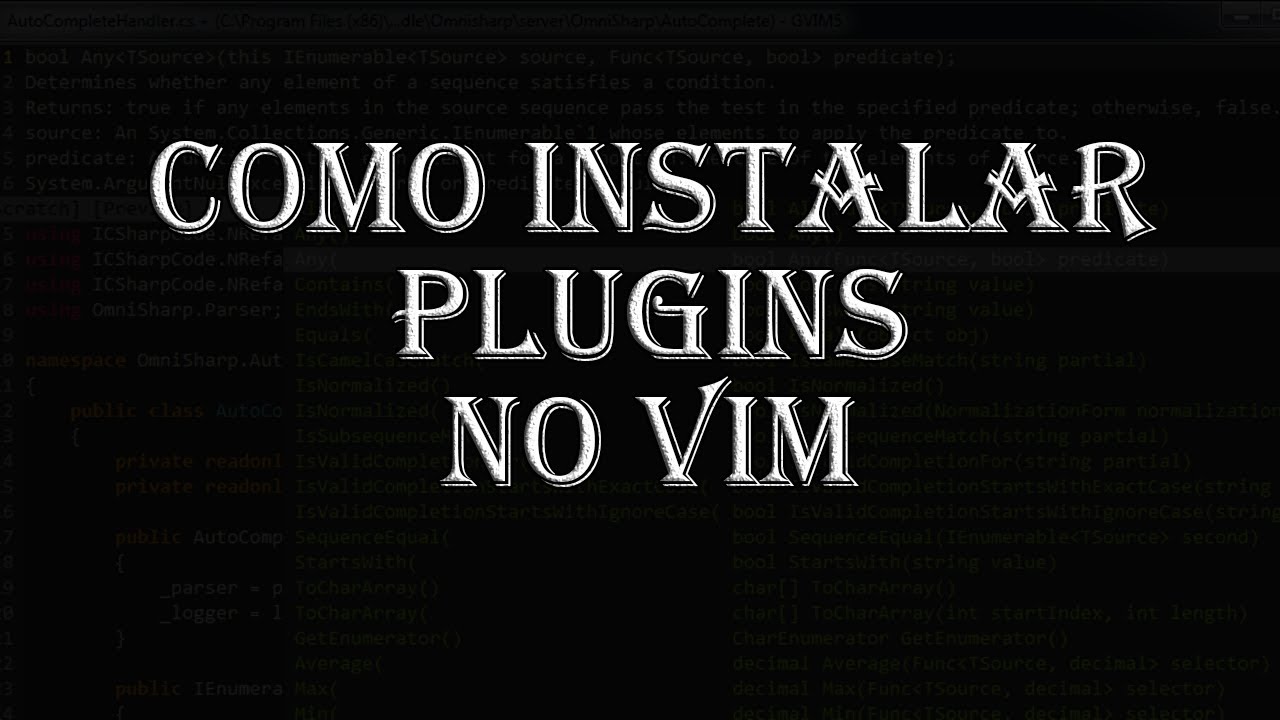 Como instalar plugins no VIM - fácil - YouTube