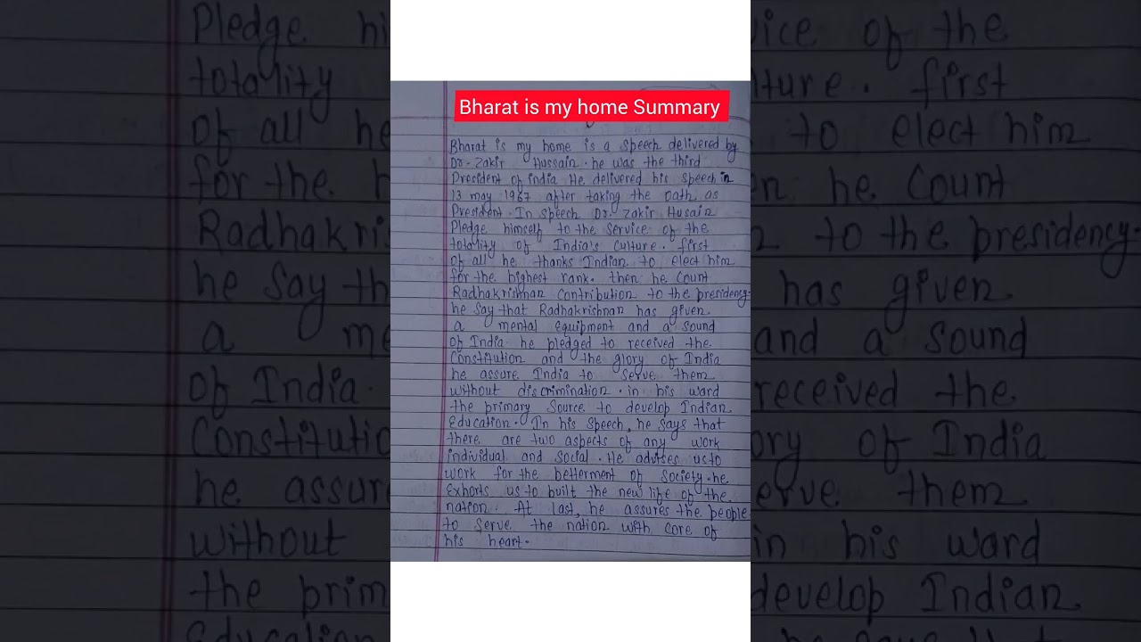 Bharat is my home 😇 Summary in English class 12th  
