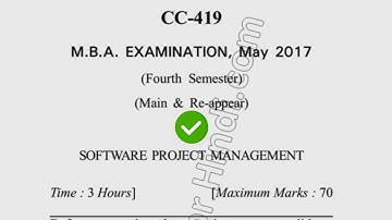 2017 Dcrust MBA 4th Sem Software Project Management Question Paper