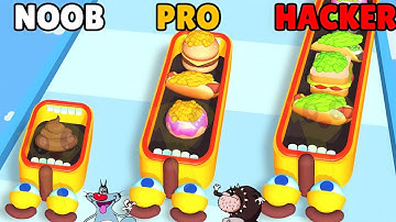 Noob Vs Pro Vs Hacker In Hunger stack with oggy and jack||oggy game
