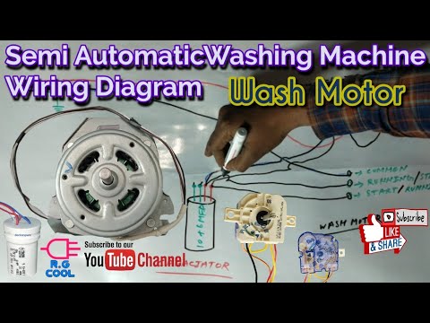 Semi automatic washing Machine wash Motor Wiring Diagram with Buzzer