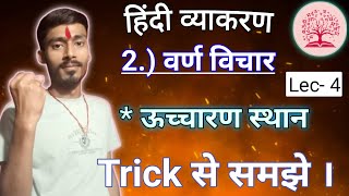 |varn Vichar class 10th Hindi vyakaran|lecture 4|uchharan Sthan trick Se Samjhe|uchharan sthan|