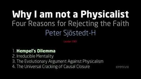 Why I am not a Physicalist – Peter Sjöstedt-H